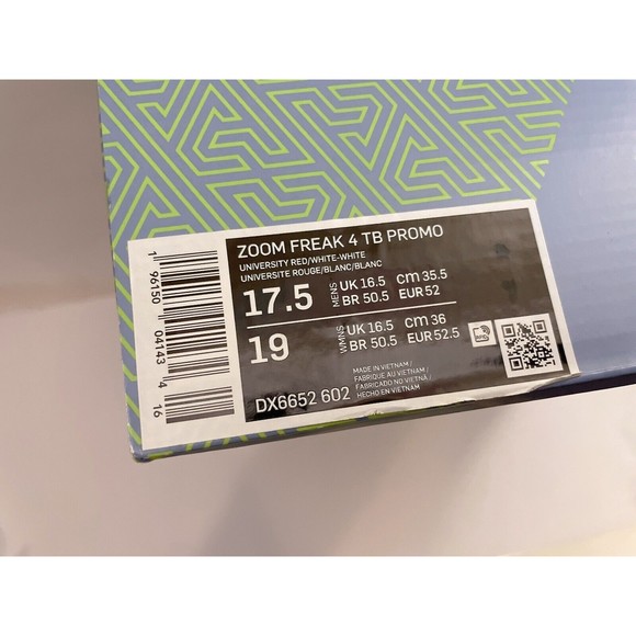 Nike Zoom Freak 4 TB Promo University Red/White Size 17.5M - NIB - Picture 12 of 12